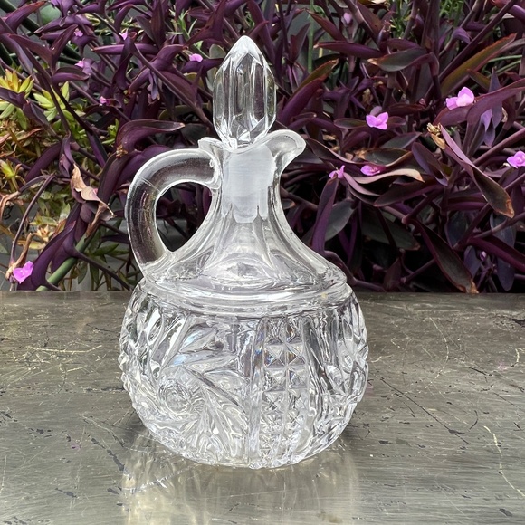 VTG Small Crystal Glass Cruet w/ Stopper - Picture 7 of 9